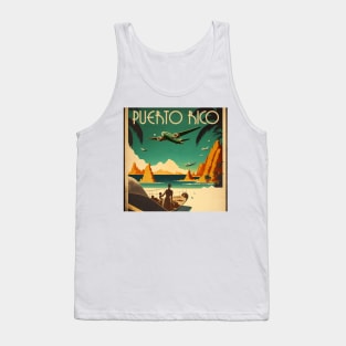 Puerto Rico Vintage Travel Art Poster Tank Top